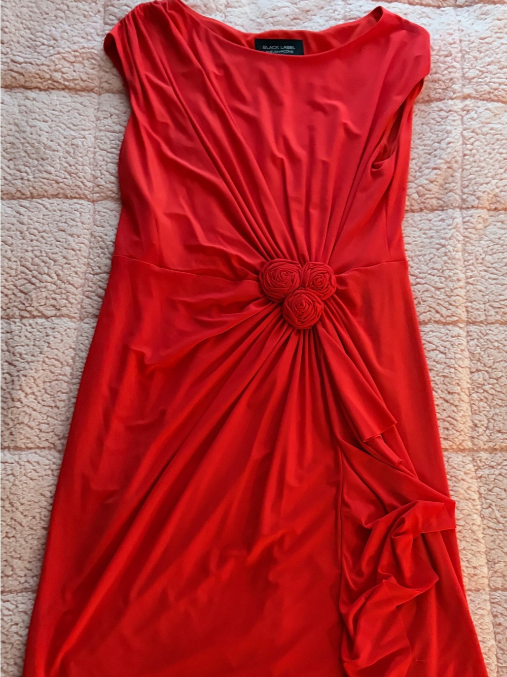 Black Label Coral
 Draped Rosette Midi Dress